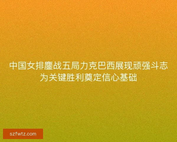 中国女排鏖战五局力克巴西展现顽强斗志为关键胜利奠定信心基础